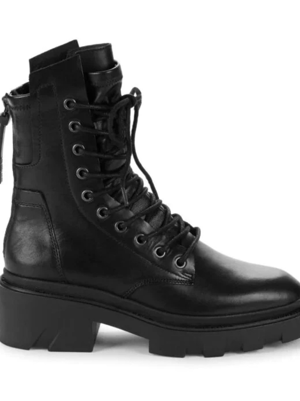 ASH Maddox Platform Moto Boots BLACK LEATHER LACE COMBAT 40